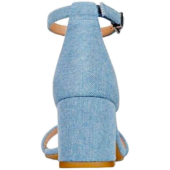 Call It Spring Stangarone Denim Light Blue Heel Sandals NIB - Picture 8 of 12